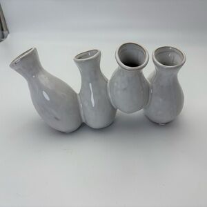 Multi-Vase Cream/White Ceramic/Pottery Style Vase Set